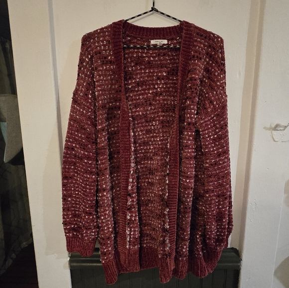 Maurices open kit burgundy cardigan womans size Medium. - Picture 1 of 7